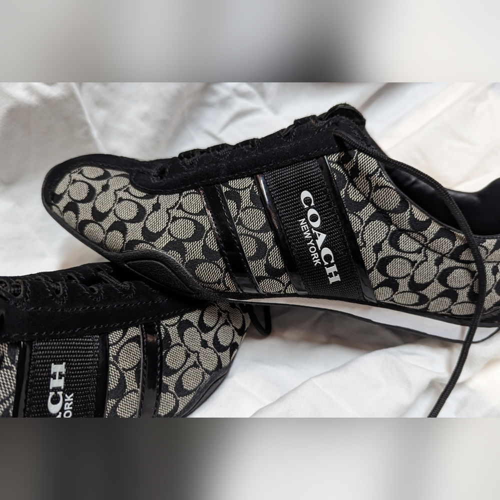 Coach Monogram Sneakers Size 8 / 38 Black and Gray